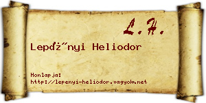Lepényi Heliodor névjegykártya